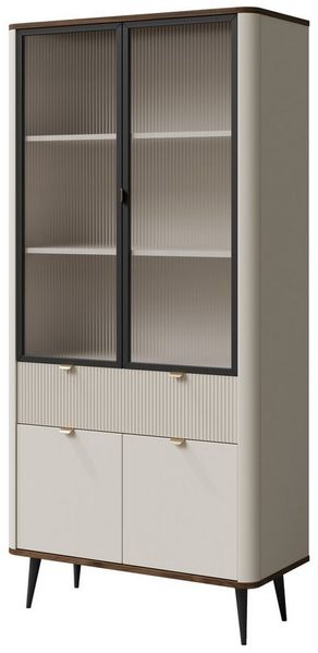 Compleo Standvitrine mit Lamellen LILIA, Elegant design, Breite: 90 cm