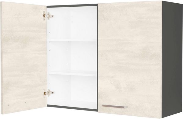 nobilia® Hängeschrank "Riva", vormontiert, mit zwei Einlegeböden, Breite 90 cm
