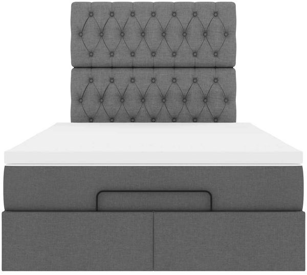 vidaXL Ottoman-Bett mit Matratze Dunkelgrau 120x190 cm Stoff 3313224 Bild 7