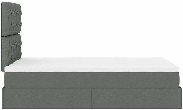 vidaXL Ottoman-Bett mit Matratze Dunkelgrau 120x190 cm Stoff 3313224 Bild 10