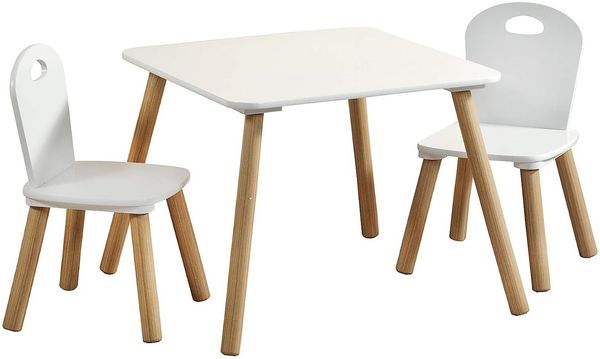 Kesper Kindertisch Set inkl. 2 Stühle, Faserplatte weiß / natur