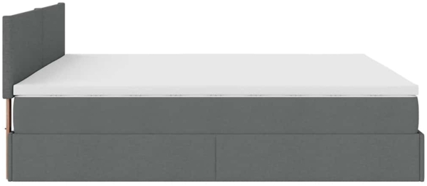 vidaXL Ottoman-Bett mit Matratze Dunkelgrau 200x200 cm Stoff 3311402 Bild 9