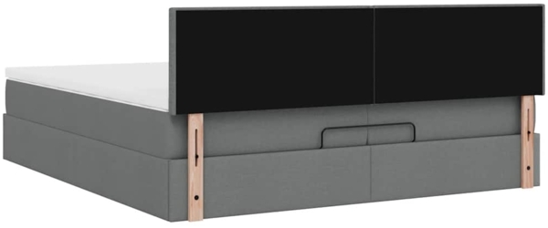 vidaXL Ottoman-Bett mit Matratze Dunkelgrau 200x200 cm Stoff 3311402 Bild 10