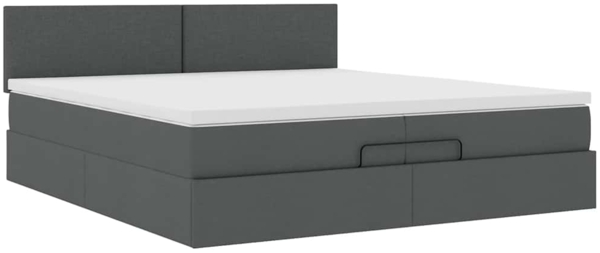 vidaXL Ottoman-Bett mit Matratze Dunkelgrau 200x200 cm Stoff 3311402 Bild 5