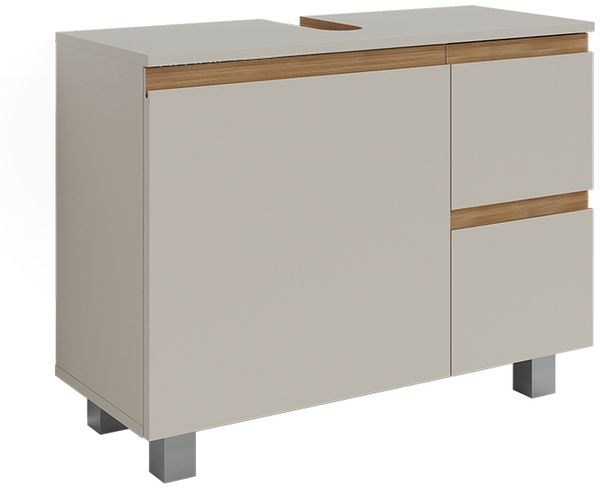 Waschbeckenunterschrank J-Shape Cashmere/Artisan 80 x 60.8 cm mit 2 Schubladen Vicco