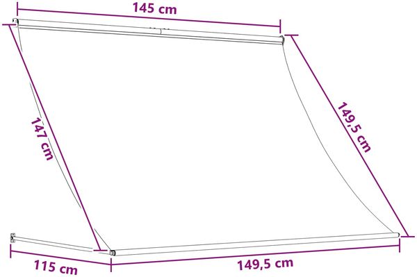 vidaXL Markise Schwarz 150 x 150 cm 42037087 Bild 6