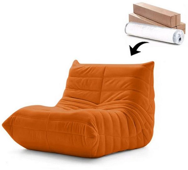 TWSOUL Sitzsack Bodensofa mit 35D Schaum,Raupen-sitzsackstuhl,85CM*95CM*70CM, ohne Montage,Bequem & Modern für Wohnzimmer & Schlafzimmer
