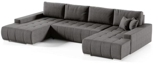 Wohnlandschaft Sofa mit Schlaffunktion VOGAR Stoff Aulla Beigebraun