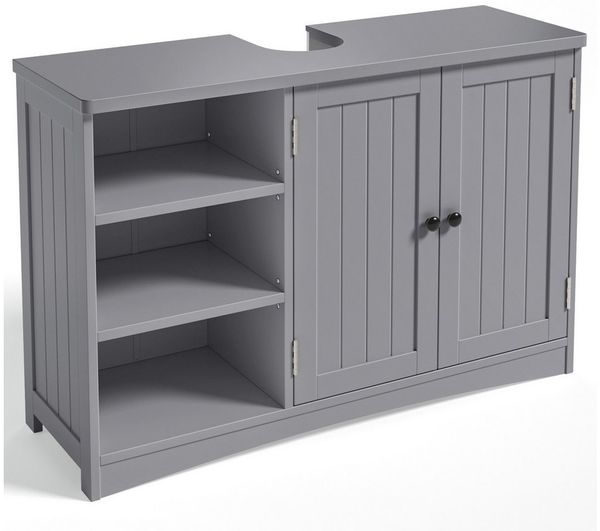 Bealife Waschbeckenunterschrank Badezimmerschrank 90 x 30 x 60 cm, mit 2 Türen, 5 Fächern