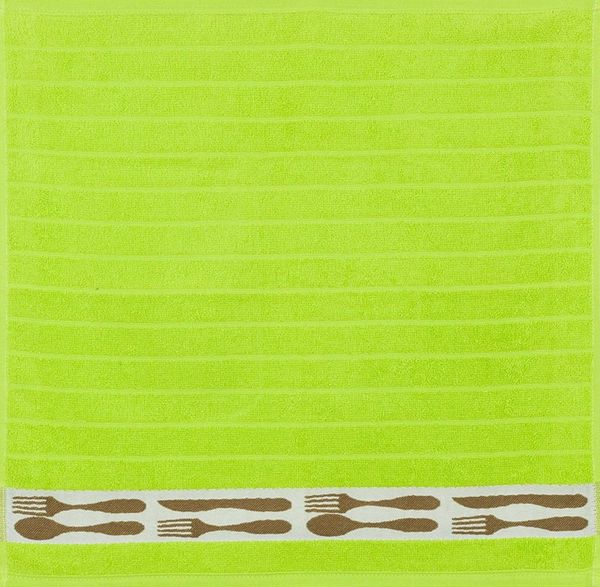 Kracht Geschirrtuch Messer&Gabel, (3-tlg, 3-teilig), 3er Pack Frottee Küchenhandtücher (3 Stück) ca. 50x50cm Baumwolle