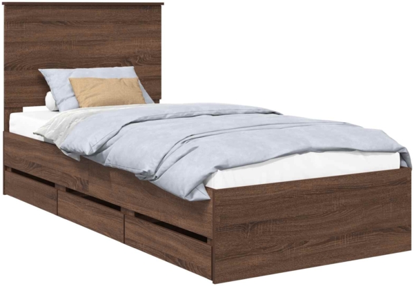 vidaXL Bettrahmen Braun Eichen-Optik 90 x 200 cm Ingenieurs Holz 3409509