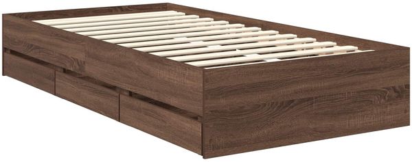 vidaXL Bettrahmen Braun Eichen-Optik 90 x 200 cm Ingenieurs Holz 3409509 Bild 6