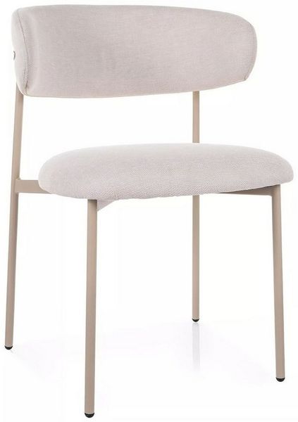 Lookway Polsterstuhl ELYSE KASCHMIR Stuhl in Beige mit kaschmirfarbenen Metallbeinen