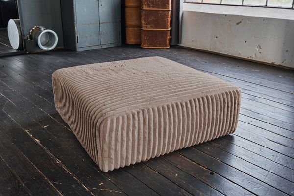 KAWOLA Hocker WIOLO SOFT Sitzelement für Modulsofa Weicher Breitcord taupe 43 x 111 x 111 cm