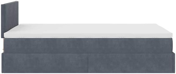 vidaXL Ottoman-Bett mit Matratze Dunkelgrau 120x200 cm Samt 3311694 Bild 8