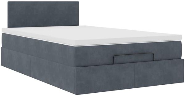 vidaXL Ottoman-Bett mit Matratze Dunkelgrau 120x200 cm Samt 3311694 Bild 6