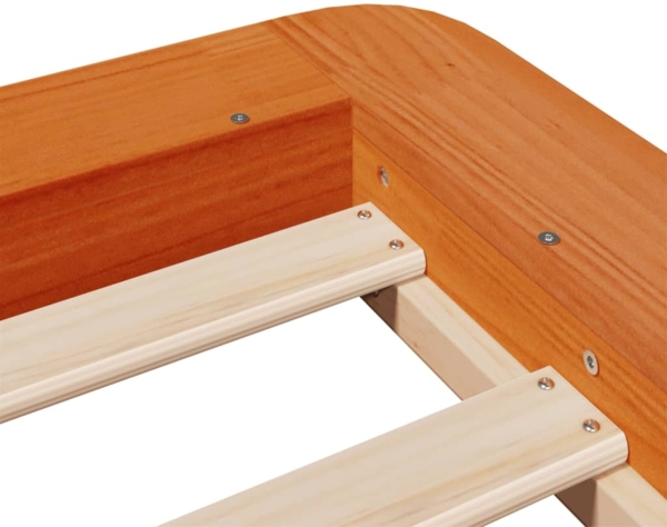 vidaXL Massivholzbett ohne Matratze Wachsbraun 75x190 cm Kiefernholz 850685 Bild 6