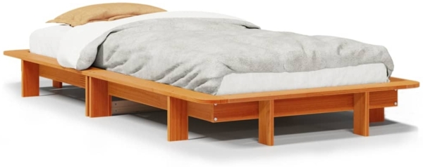 vidaXL Massivholzbett ohne Matratze Wachsbraun 75x190 cm Kiefernholz 850685 Bild 1