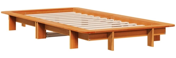 vidaXL Massivholzbett ohne Matratze Wachsbraun 75x190 cm Kiefernholz 850685 Bild 2