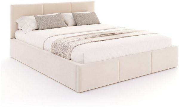 FDM Polsterbett BELORA modern mit Bettkasten MADE IN EU - mit Trinity Velours Bezug (verfügbar 90x200 120x200 140x200 160x200 180x200cm, Bettrahmen, Bett, mit großen gepolsterten Kopfteil, mit Bettkasten zum aufklappen), Hebbarer Metallrahmen, Bettkast...