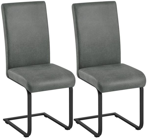 Yaheetech Esszimmerstuhl 2/4/6-er Küchenstuhl (2 St), Schwinger Polsterstuhl mit Ergonomischer Rückenlehne & Metallbeine