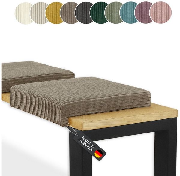 Lycce Bankauflage Bankauflage Klemmkissen 1 Leiste, Cordstoff extra Polsterung, (1 St), für Banktiefe ab 35 cm, verrutscht nicht, versch. Farben