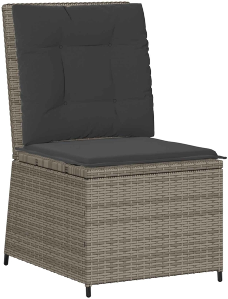 vidaXL Garten-Sofa mit Kissen Grau Poly-Rattan 3394478