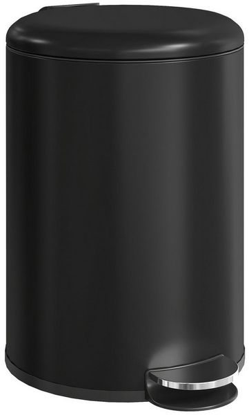 HOMCOM Mülleimer 20L Treteimer mit Deckel Fußpedal Inneneimer Soft-Close-Funktion, für Wohnzimmer, Büro, Schwarz, 36 x 30 x 44,5 cm