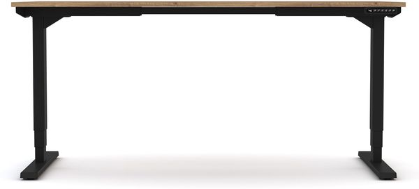 ASSMANN Elektrisch höhenverstellbarer Schreibtisch Y-Line 140x80cm Eiche Tabak Schwarz Metall Holz Melaminoberfläche Bild 10