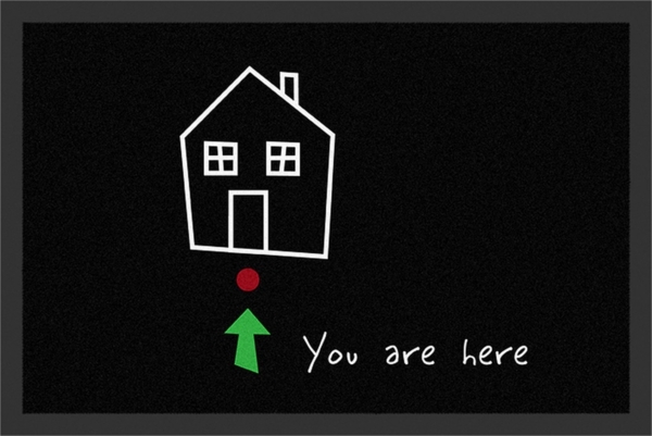 Rockbites - Fußmatte Türmatte "You are here" Schwarz Nr. 6 (100800)*