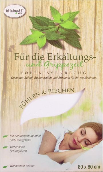Erkältungs-Kopfkissenbezug 80x80 cm Kissenhülle Duftkissen Eukalyptusöl Mentholöl