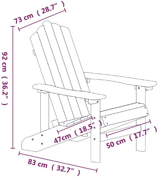 vidaXL Adirondack-Gartenstühle mit Tisch HDPE Anthrazit 3095705 Bild 7