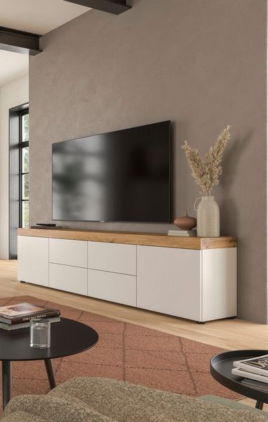 OTTO home Lowboard MAMBO, TOPSELLER!, Breite 200cm, 2 Türen, 4 Schubkästen, push-2-open (1 St, 2 farbige Ausführung, in verschiedenen Farben erhältlich), Lowboard, TV Unterschrank, Tv-Schrank, Wohnzimmer