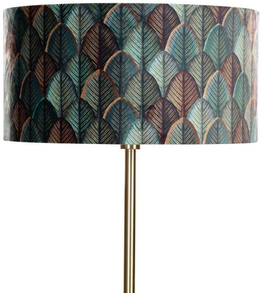 Qazqa Stehlampe Simplo shade, ohne Leuchtmittel, Warmweiß, QAZQA Stehlampe, e27, Gold, Holz, classic-antique