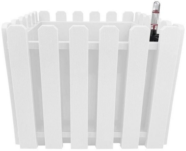 HTI-Living Blumentopf Blumentopf mit Wasserspeicher Nessa eckig weiß (Stück, 1 St, 1 Blumentopf), aus Kunststoff mit Wasserstandsanzeiger