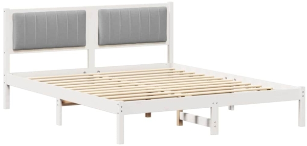 vidaXL Bettgestell mit gepolstertem Kopfteil Hellgrau 160 x 200 cm 878248