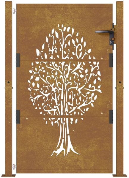 vidaXL Gartentor 100x150 cm Cortenstahl Baumdesign 153163 Bild 4