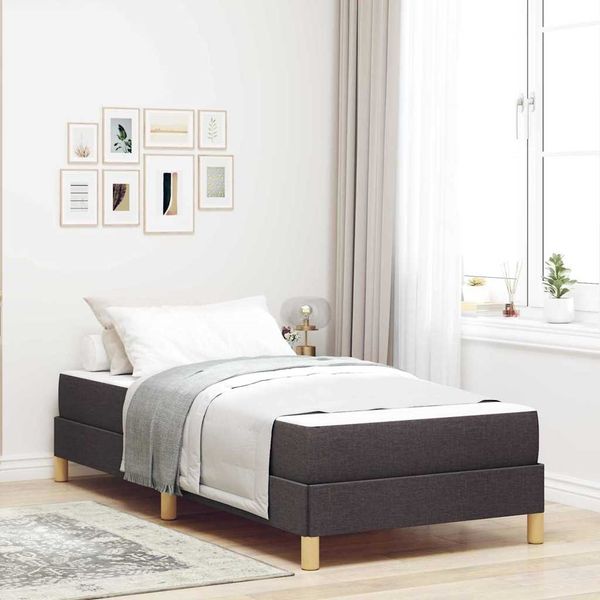 vidaXL Boxspringbett mit Matratze Dunkelbraun 80 x 200 cm Stoff 3398524