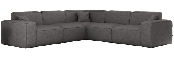 Ecksofa Designersofa CELES PREMIUM in Stoff Artico Grau Seite Universal