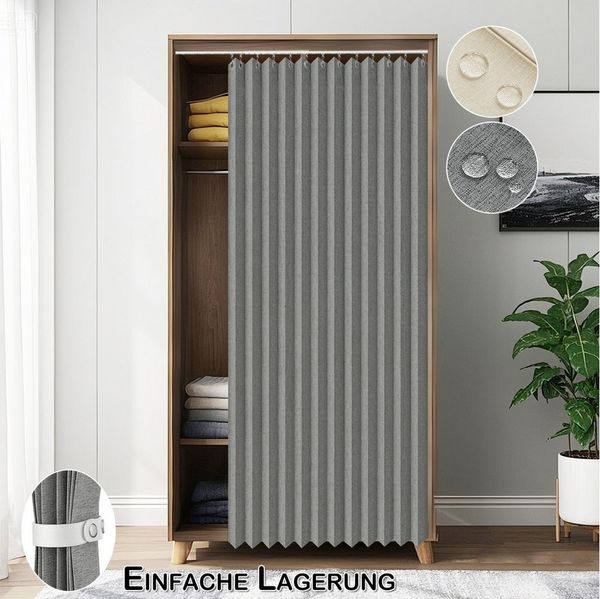 Jibenhome Vorhang Türvorhang Wasserdichter Vorhang für Schlafzimmer,Sichtschutzvorhang (2 St), abdunkelnd, Raumteiler Terrassenvorhang mit Haken,für Küche Wohnzimmer