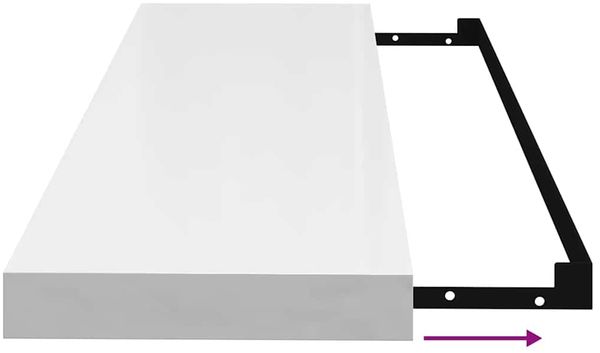vidaXL Schweberegal Hochglanz-Weiß 80x23,5x3,8 cm MDF 323751 Bild 10