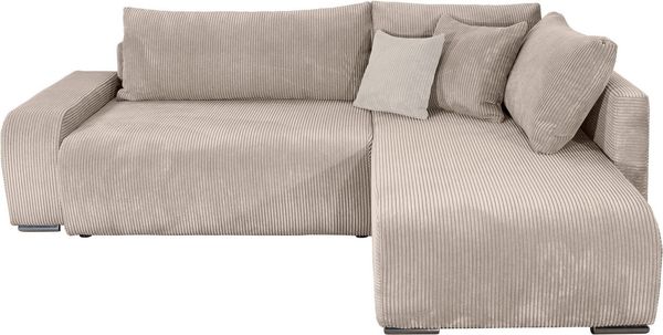 COLLECTION AB Ecksofa Poppy L-Form, B: 227 cm, Bettfunktion, Bettkasten & 1 Zierkissen