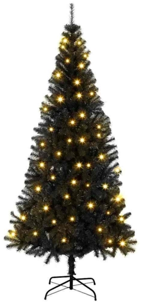 vidaXL Weihnachtsbaum mit 300 LEDs mit Ständer Schwarz 180 cm PVC 3396474