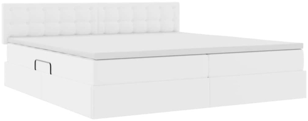 vidaXL Bett mit LED-Lichtleisten Hellgrau 200 x 200 cm PVC 3371046 Bild 5