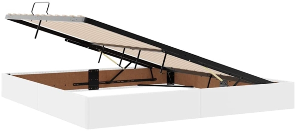 vidaXL Bett mit LED-Lichtleisten Hellgrau 200 x 200 cm PVC 3371046 Bild 6