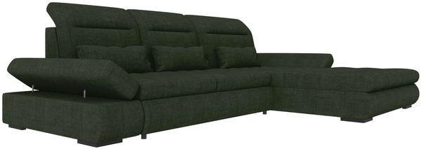 Ecksofa Ares L Form aus Samtstoff - Samtstoff - wintermoos - Rechts