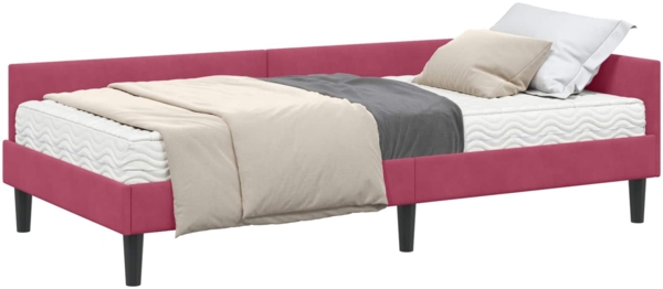 vidaXL Eckbettgestell mit Matratze Sonstiges 2 pcs Grün Samt 3393710