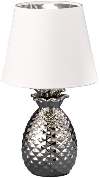 Tischlampe, Ananas-Design silber, H 35 cm