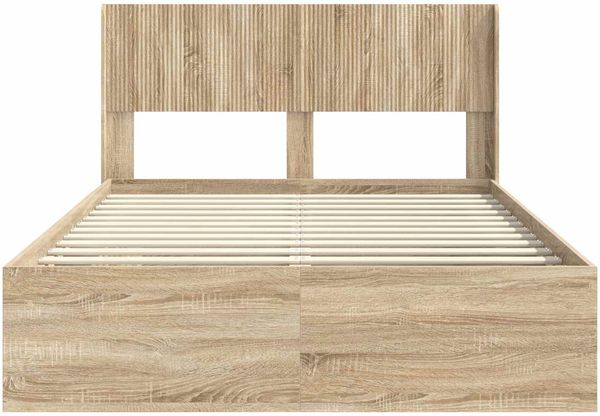 vidaXL Bettgestell mit Stauraum und Kopfteil Sonoma-Eiche 150 x 200 cm 3414197 Bild 5