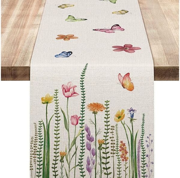 FELIXLEO Tischläufer Rough Baumwolle Tischdecke Bohemian Tabelle Flagge (1-tlg) Dekoration (1-tlg)